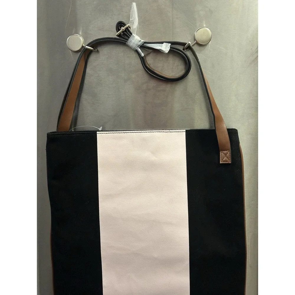 Victoria Secret Canvas Cross Over Black And Pink Gold Logo Overnight Baby Bag